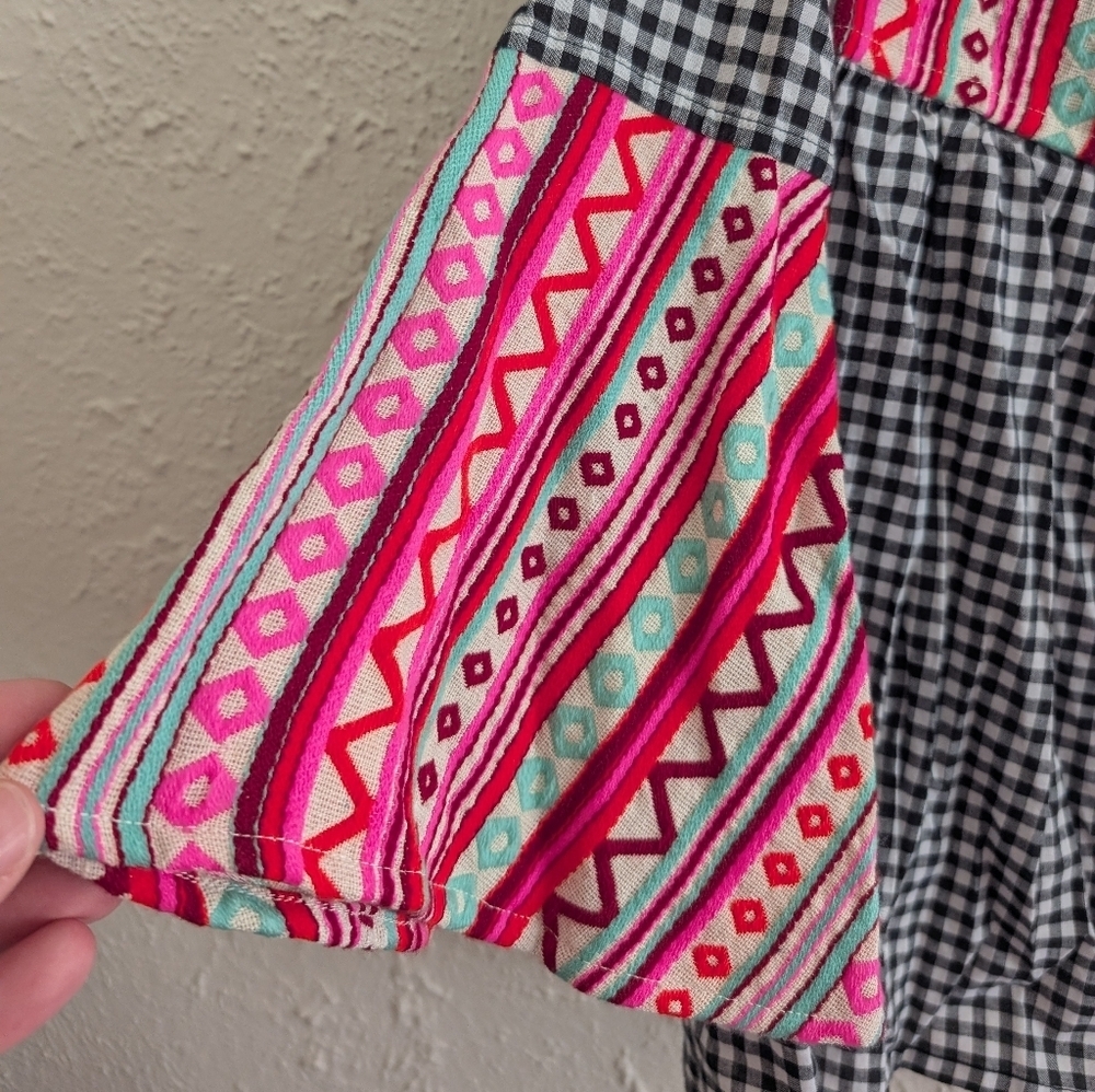 NWT American & Beyond Pink Gingham Checkered Jacket With Bright Embroidery - Picture 3 of 7
